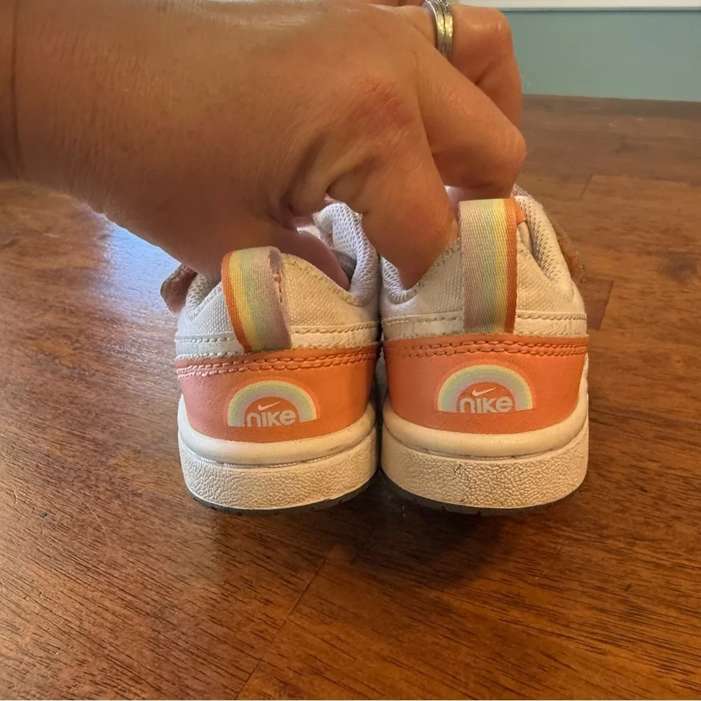 Kids Nike Court Borough Low 2 SE Coral White Shoes size 11
